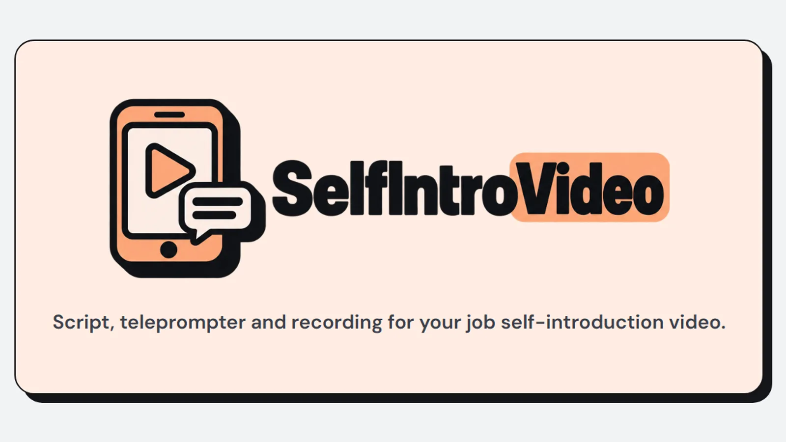 SelfIntroVideo logo and tagline